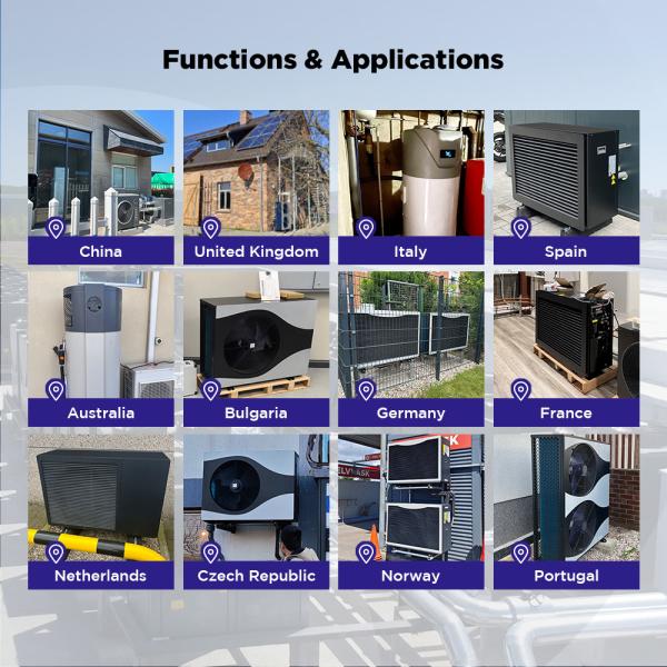 A+++ Residential Monoblock Hvac System IPX4 air to water heat pump under floor heating 2.06m³/H