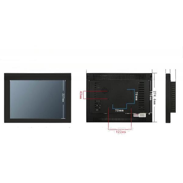 High Bright 12V 24V 15 Inch TFT LCD Industrial Metal Casing PLC HMI Resistive Touch Screen Monitor VGA DVI Display