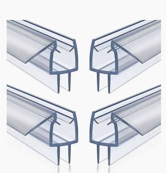 Faixa de vedação de chuveiro de PVC transparente para porta de chuveiro de vidro sem quadro de 3/8 polegadas comprimento 2000 mm