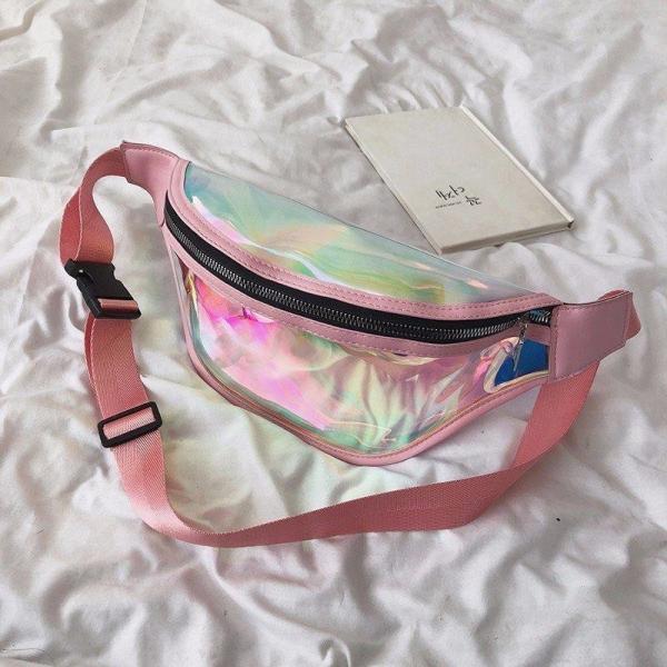 Fashion Laser Waist Bag Transparent All-Match Bag New Waist Bag Ins Women'S Messenger Bag Sports Bag