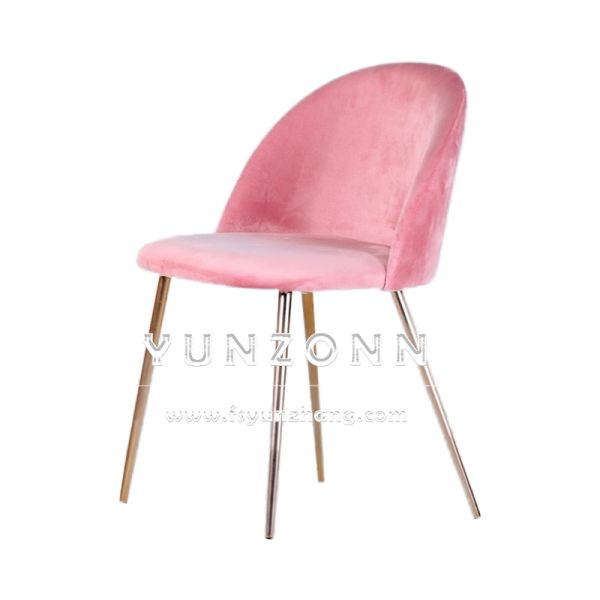 Luxury Modern Silla Rosa Wedding Chair Elegant Candy Color Fabric Design with Gold Metal Leg for Outdoor Hotel Use
