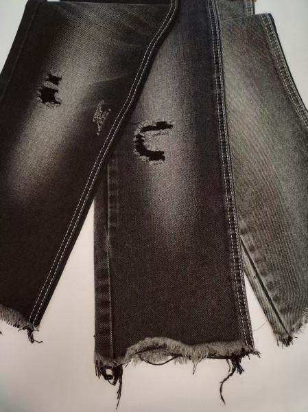 11.3oz Heavyweight Cotton Polyester Rayon BLACK/BLACK Denim Fabric with 10x7 Construction JSD3080A for boys jeans