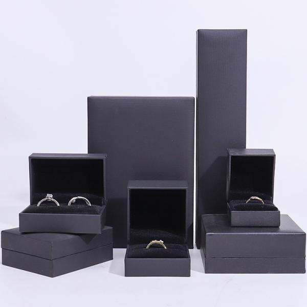 Handmade Eco Cardboard flip black Jewelry Box customizable jewellery box