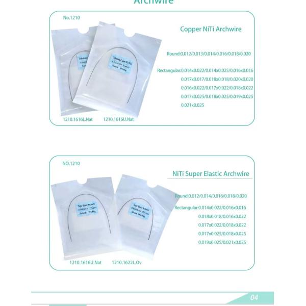 Proveedor de materiales dentales con alambre de arco activado térmicamente por Niti Ortodoncia