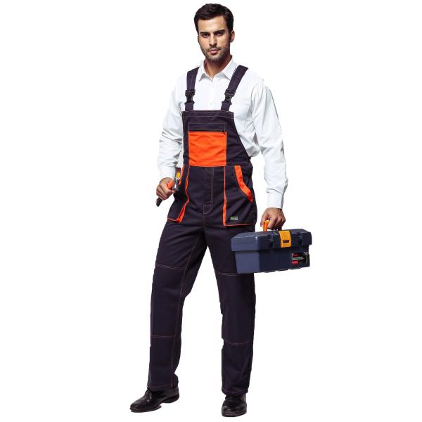 Брюки Биб зимы ткани 100% хлопок/Биб и расчалка работы с контрастом красят апельсин