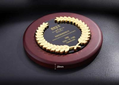 Round Award Cups Trophies , Walnut Wood Personalized Trophy Cup 3d Engraved Logo