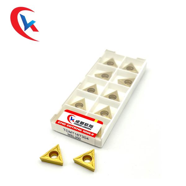 TCMT16T304 Machining Of Steel Yellow Chemical Coating Tungsten Carbide Inserts