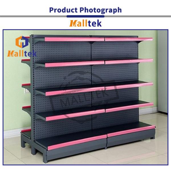 Металлическая многоуровневая односторонняя гондольная полка холоднокатаная стальная твердая конструкция