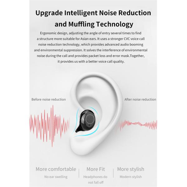 40mAH Power Bank Earbuds BT5.0 Wireless Earphones For Running