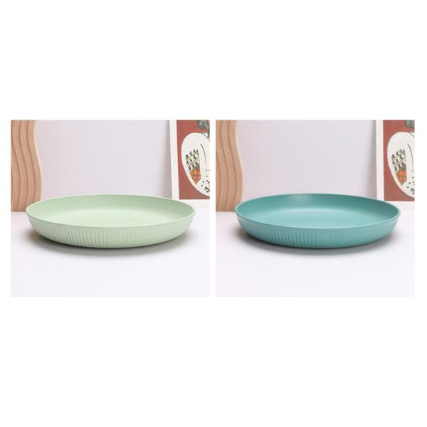 9 Inch Round Plastic Dinner Plate Lightweight Wheat Plates for Reusable Diningware