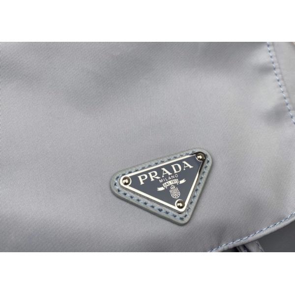 Detachable Small Blue 30cm Womens Nylon Backpack Triangle Logo