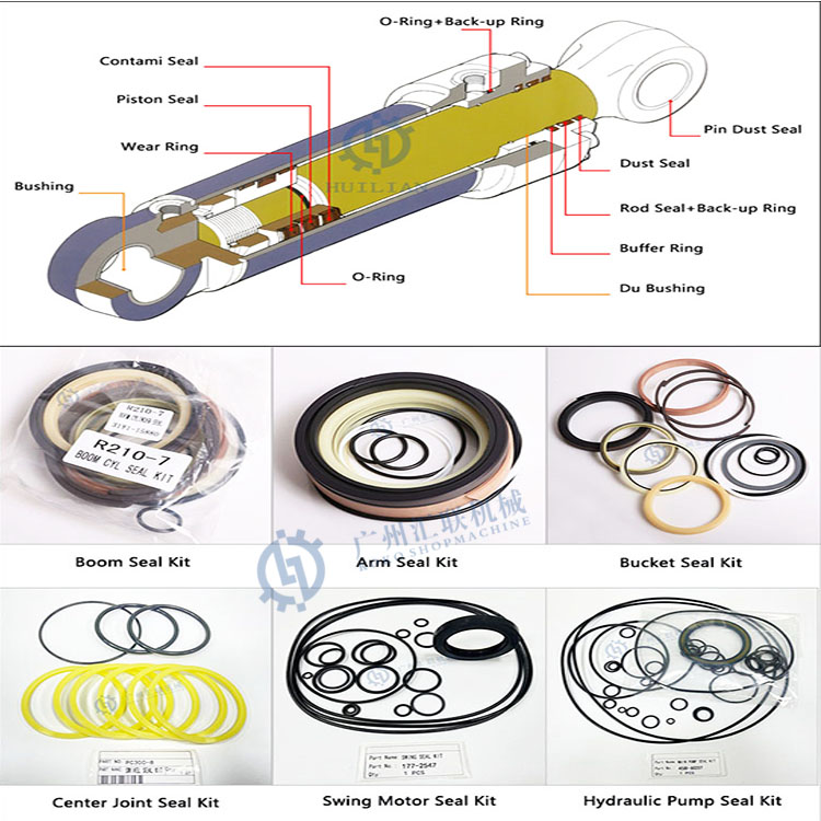 Bucket Boom Arm Cylinder Seal Kits ZX210 Excavator Seal Kits For Excavator Cylinder Repairing