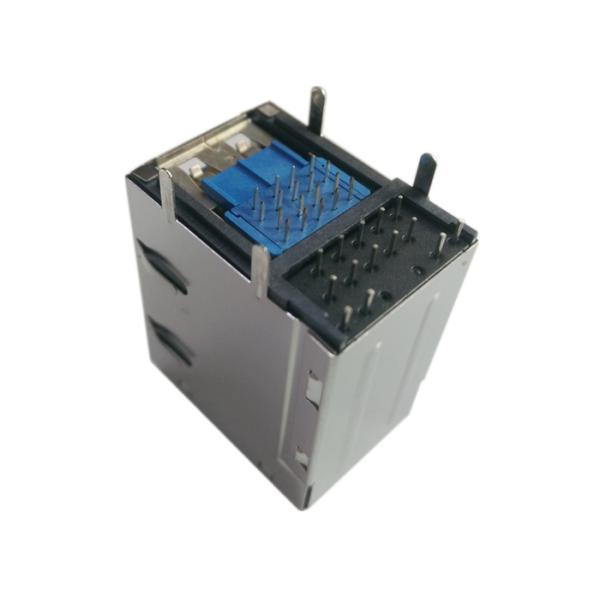 2x USB3.0 Combo Jack RJ45 Gigabit Ethernet LPJU1608AHNL Shield / LEDs G-Y