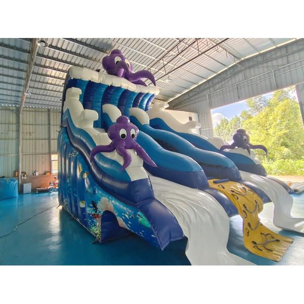 Nouveau design Populaire glissière gonflable Océan Octopus Cartoon Party Glissière gonflable sèche double pour enfants et adultes