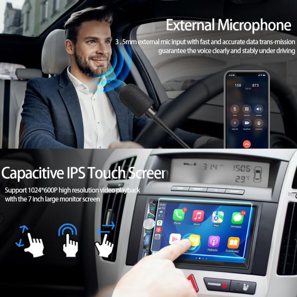 GRANDnavi 2 Din 7Inch MP5 Car Stereo Wince System BT Wifi Wireless CarPlay