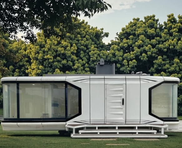 SAIJIA Prefab Modern Square Luxury Space Cabin Waterproof Steel Green House for Villa and Space Capsule Hotel Application
