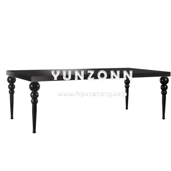 Luxury MDF 12-Seater Gold Metal Rectangle Banquet Dining Table for Hotels Elegant Center Table