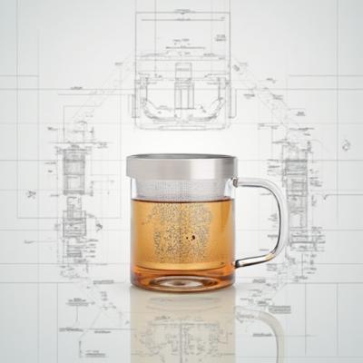 Thermal Resistance Stackable Glass Tea Cup With Heat-Resistant Food Grade Stainless Steel Infuser