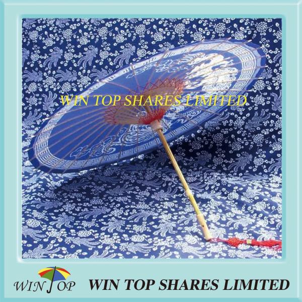 China dragon culture blue oil paper umbrella