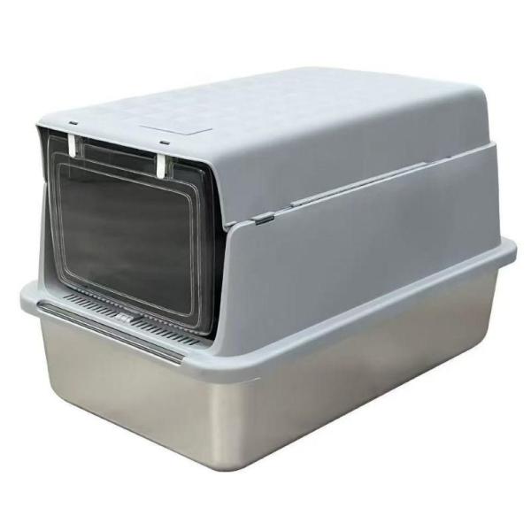 Extra Large Stainless Steel Cat Litter Box Smell Proof Litter Pan Sandbox Clean Products 60*39*40 Cm Acceptable OEM/ODM For Cats