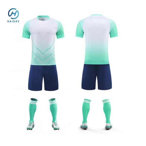 Взрослый размер M Дыхательная сетка Футбольная футболка Длинный рукав Контроль влажности Вибрирующий синий