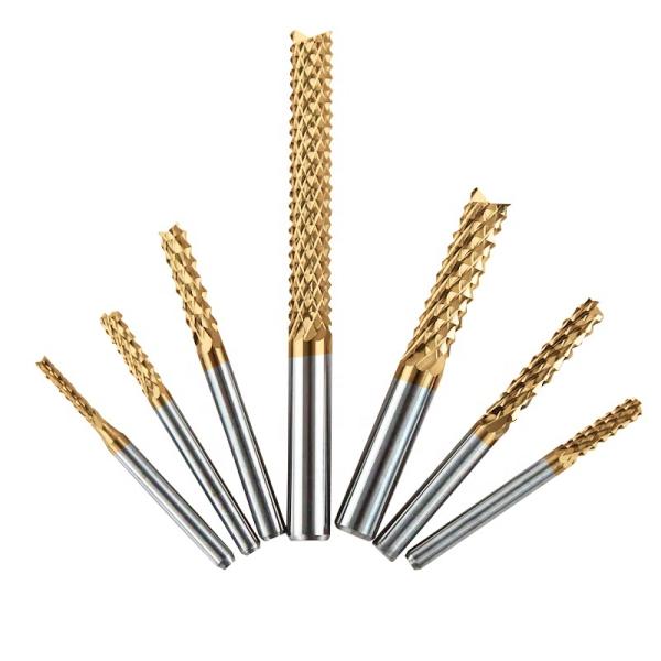 3.175mm 6 Flutes Cutting Bit Solid Pcb Corn End Mill Corn Teeth