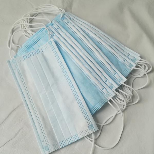Self Protective Blue White Face Mask For Hospital 3ply Disposable Anti Virus