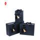 Rigid Paper Perfume Packaging Box With Ribbon FSC Sliding Drawer Black Gift Box