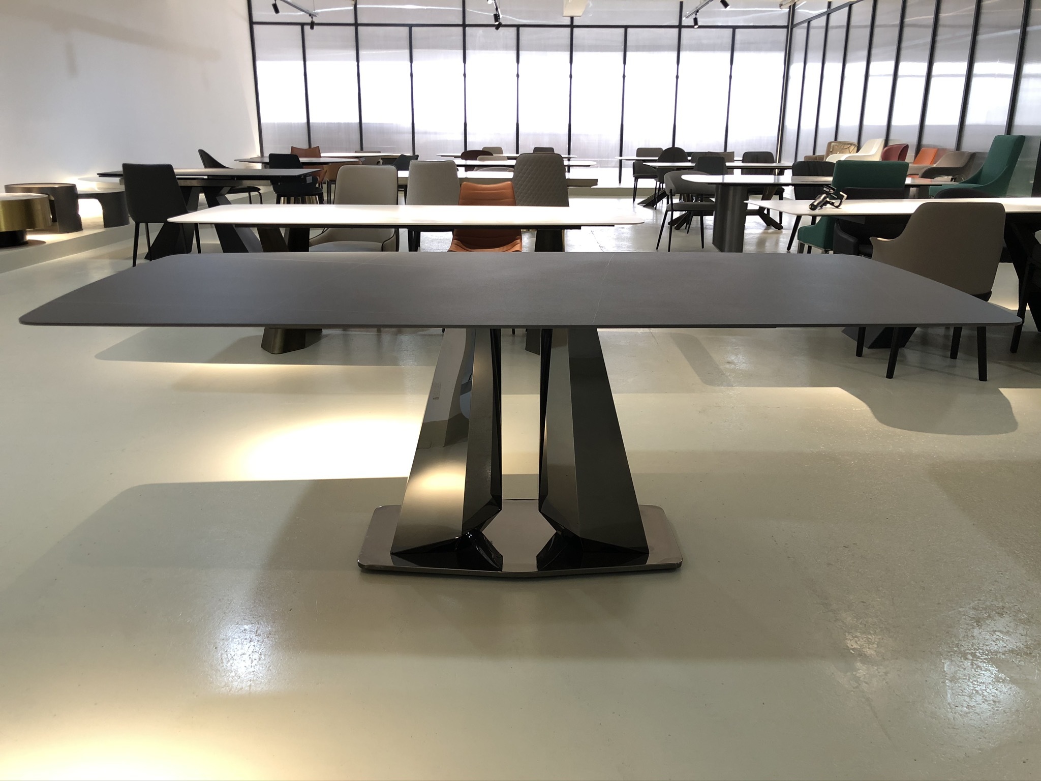 Hot Selling Dining Table with 8 Chairs 12mm Ceramic Marble Table Top Wholesale Modern Home Furniture Rectangle Dining Table Set