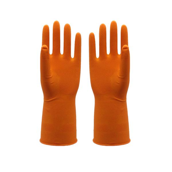 перчатки оранжевого разрыва устойчивые flocklined резиновые, резиновые перчатки