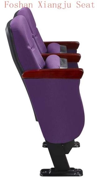 Cold Rolled Steel leg Auditorium Chairs PP Cover Theater Seat solid wood arm without pad 550mm width