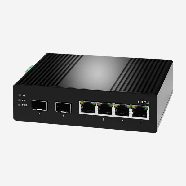 IP30 6 Ports Industrial Gigabit Easy Smart Switch 10 100 1000Mbps