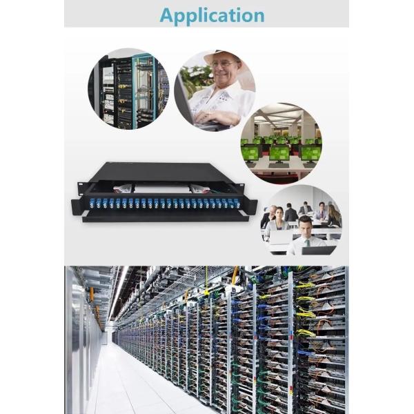 Instalación de bastidores LC SC 24 Cuadro de distribución de fibra óptica para 48 puertos MTP MPO ODF