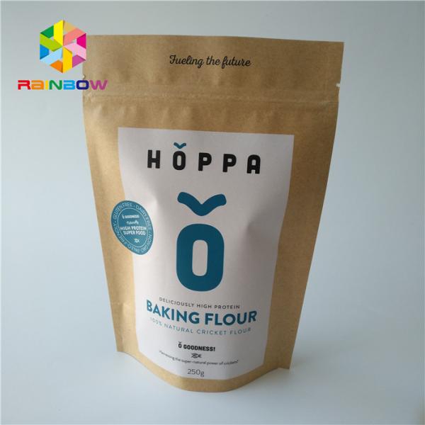 Custom Printed k Food Stand Up Pouch Packing Bag Kraft Paper Matte Surface