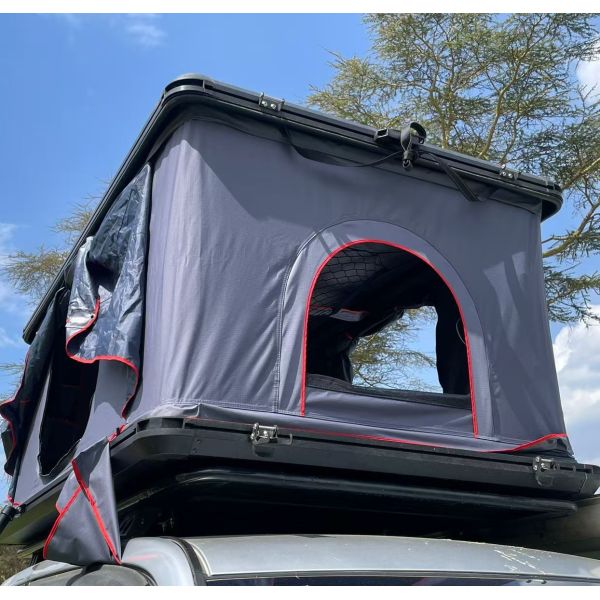 Waterproof Hard Shell Roof Top Tent for 6-Person Jeep SUV Wrangler Aluminum Fold Car Tent with Ladder Accessory