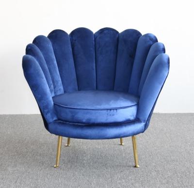 Nordic Style Flower Shape 78cm Height Velvet Accent Armchair