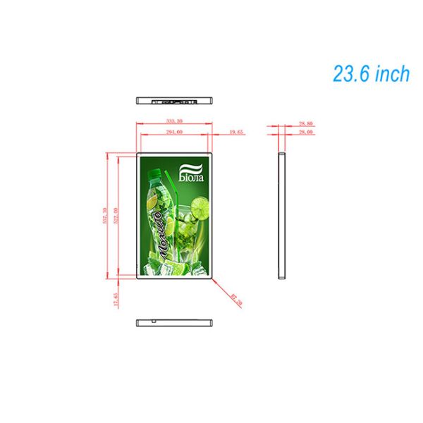 23.6 inch Smart Medical Single USB Play Call System Department Corridor Wall Call Digital Marquee Sign