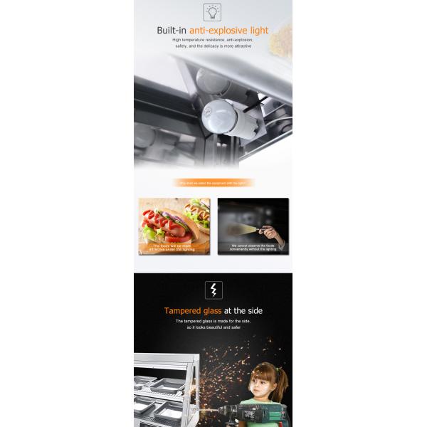 1600 Вт коммерческая кухня приставка верхний фаст-фуд теплее дисплей Витрина для курицы KFC