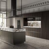 Armoire de cuisine personnalisée complète de grand style ensemble de meubles de cuisine de l'île Laque Finition Armoire de cuisine en bois pour villa