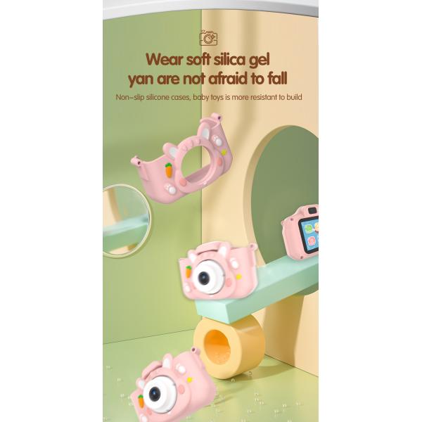 Appareil photo numérique pour enfants X11S Mini à double objectif 1080P, motif lapin de dessin animé, pour enfants