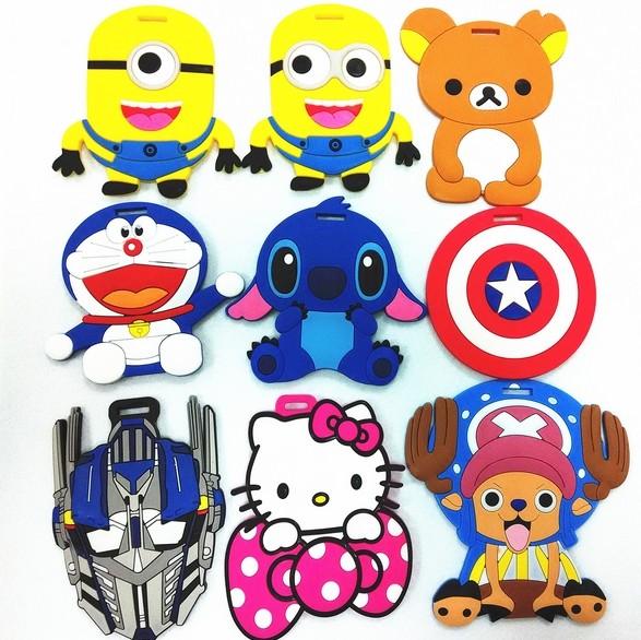 Personalized customized printed pvc hangtag plastic luggage tag with loop attached