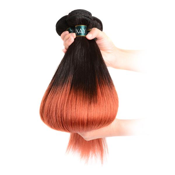 Ombre Brazilian Straight Hair 3 Bundles 1B/350 Two Tone Blond Human Hair Weave Bundles Remy Hair Extensions
