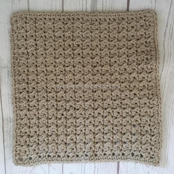 Y-F Kitchen Crochet Wash Cloth 100% Cotton Eco Friendly 3pk 9x9 Knitted Wash Dish Cloths