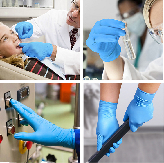 Chemical Resistance Disposable Nitrile Glove 23cm Nitrile Medical Exam Gloves