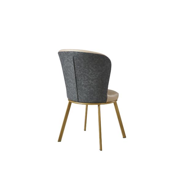 Solid Wood Stainless Steel Modern Leather Chairs Dining