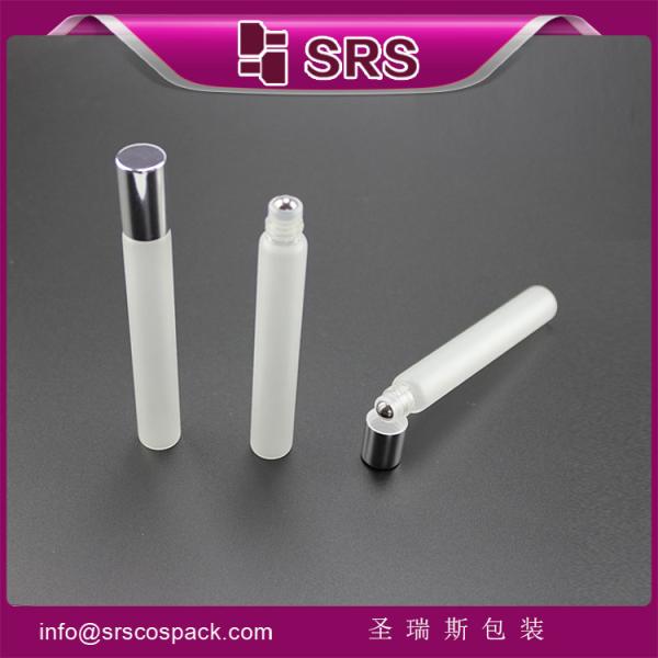 SRS China supplier frost essential oil empty 10ml glass bottle with roll on sealing type