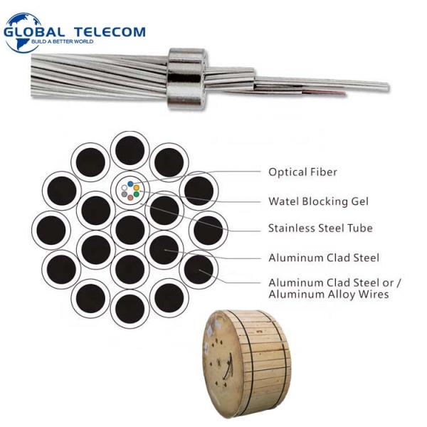 G6555 Outdoor Fiber Optic Cable OPGW Fiber Cable 12 Core 24 Core