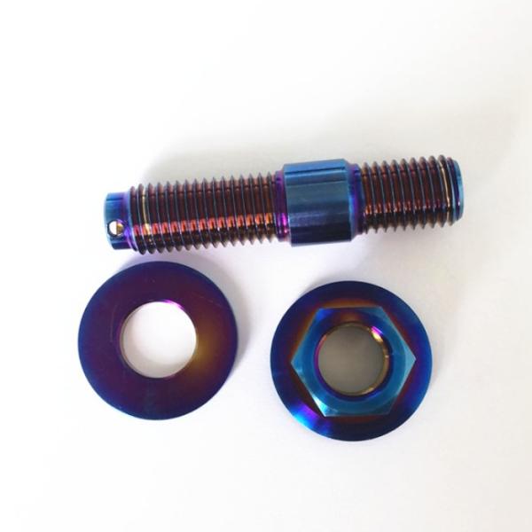 CNC Titanium Exhaust Manifold Stud Kit Burnt Blue GR5