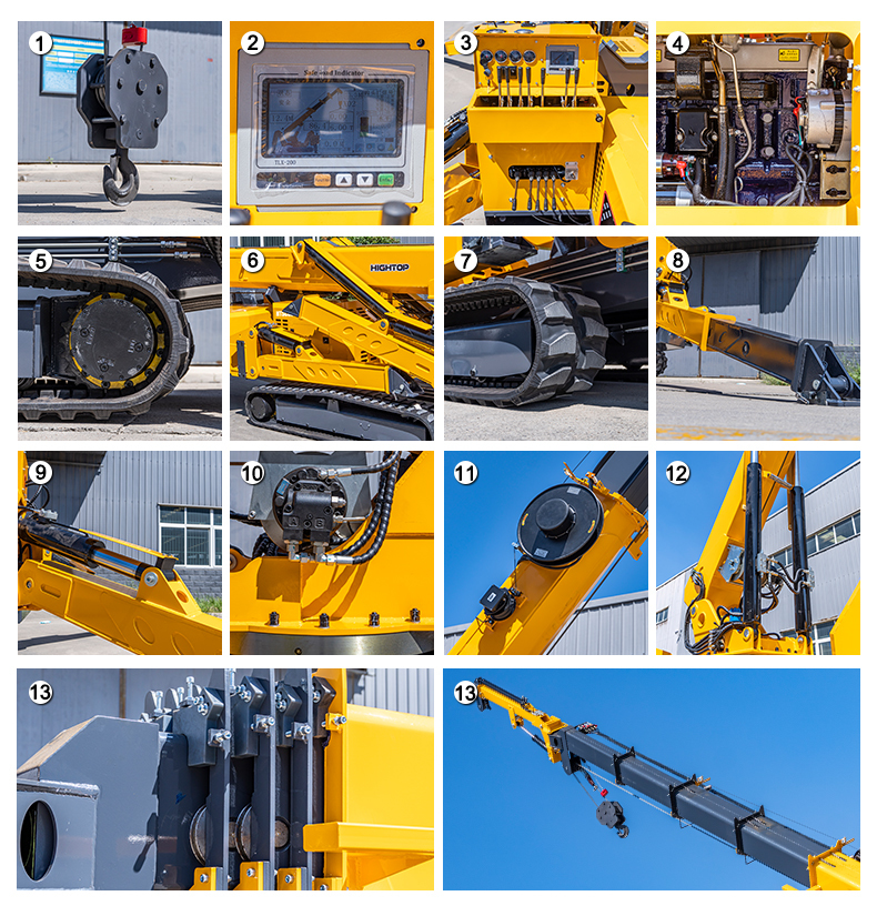 HTSC8.0 Crawler Spider Crane with 360° Continuous Rotation 21m Maximum Lift