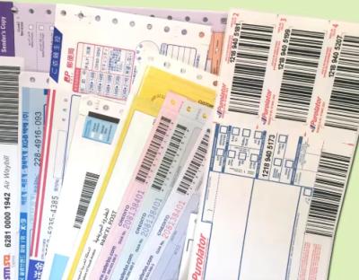 Rectangular Courier Air Waybill Customized Airway Bill With Carbon